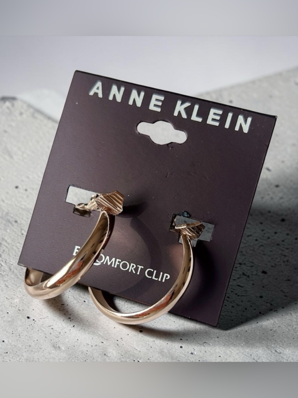 Anne Klein Gold-Tone 1.2" Medium Width Hoop E-Z Comfort Earrings